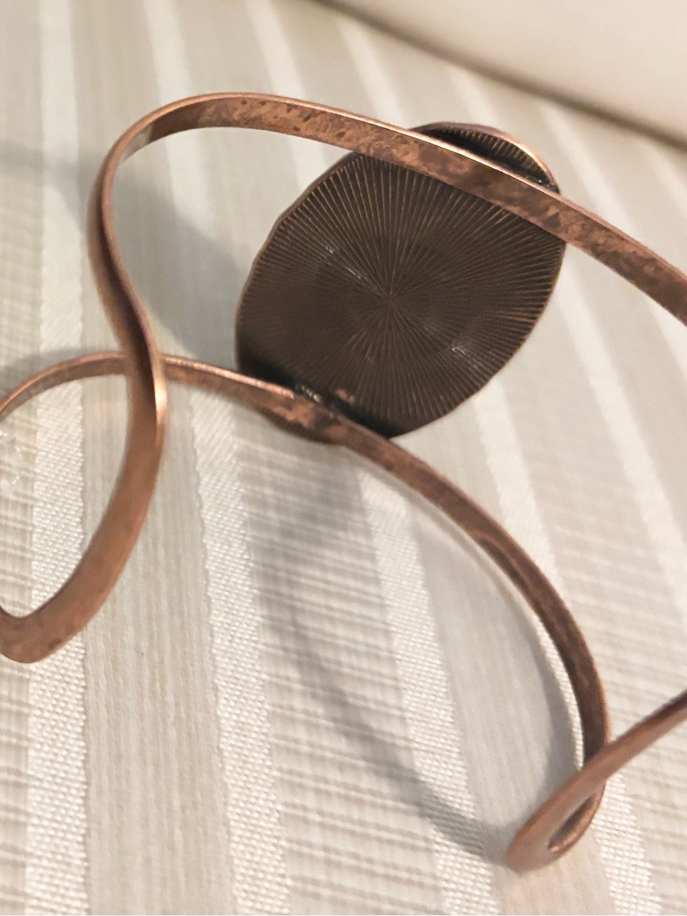 paparazzi Turquoise Oval Stone Copper Cuff Bracelet - Picture 3 of 4